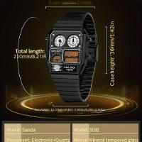 Relógio Eletrônico Com Pulseira De Aço Quadrada, Medição De Temperatura Preto`branco - 2