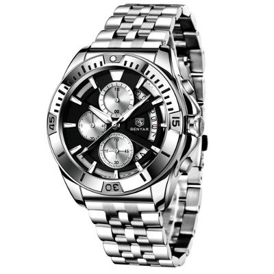 Relógio Masculino De Pulso Quartzo Em Aço Inoxidável Esportivo à Prova D´agua Preto