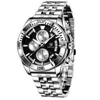 Relógio Masculino De Pulso Quartzo Em Aço Inoxidável Esportivo à Prova D´agua Preto - 1