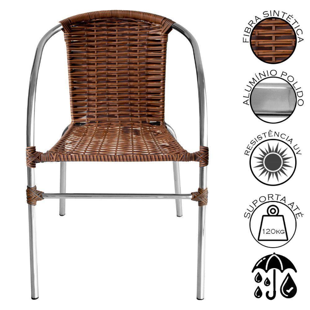 Conjunto Pool Mesa E 4 Cadeiras Alumínio Fibra Acesse Móveis Argila - 4