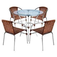 Conjunto Pool Mesa E 4 Cadeiras Alumínio Fibra Acesse Móveis Argila - 2