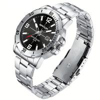 Relógio De Aço Inoxidável Impermeável Sanda 3265 à Prova D'água Cinza - 1