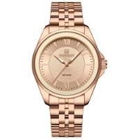 Relógio Redondo Feminino Design Simples Em Aço Inoxidável 3atm Rosa - 1