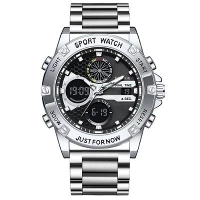 Relógio Digital Esportivo Em Aço Inoxidavel Display Duplo á Prova D´agua Preto