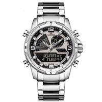 Relógio De Pulso Eletrônico Quartzo Design Luminoso à Prova D´agua Esportivo Prata - 1