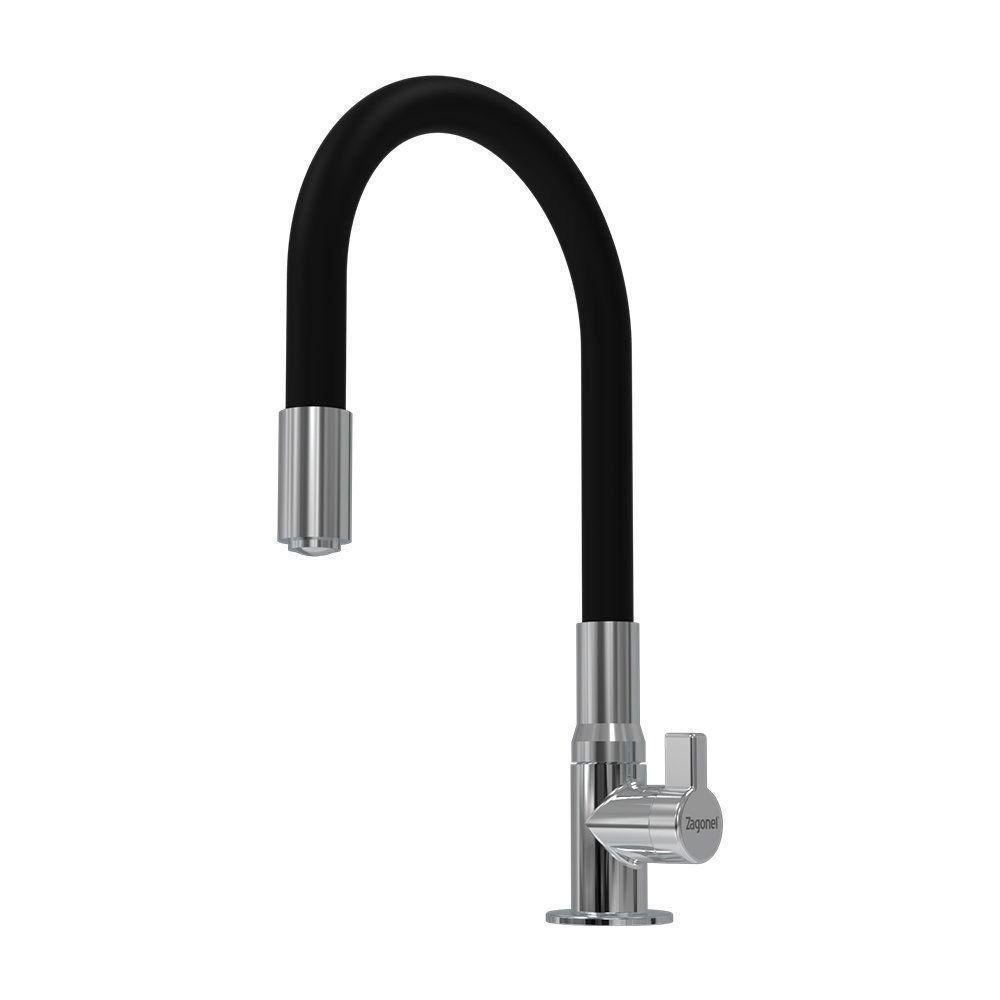 Torneira Zagonel Motion Flexível De Bancada Preta - 1