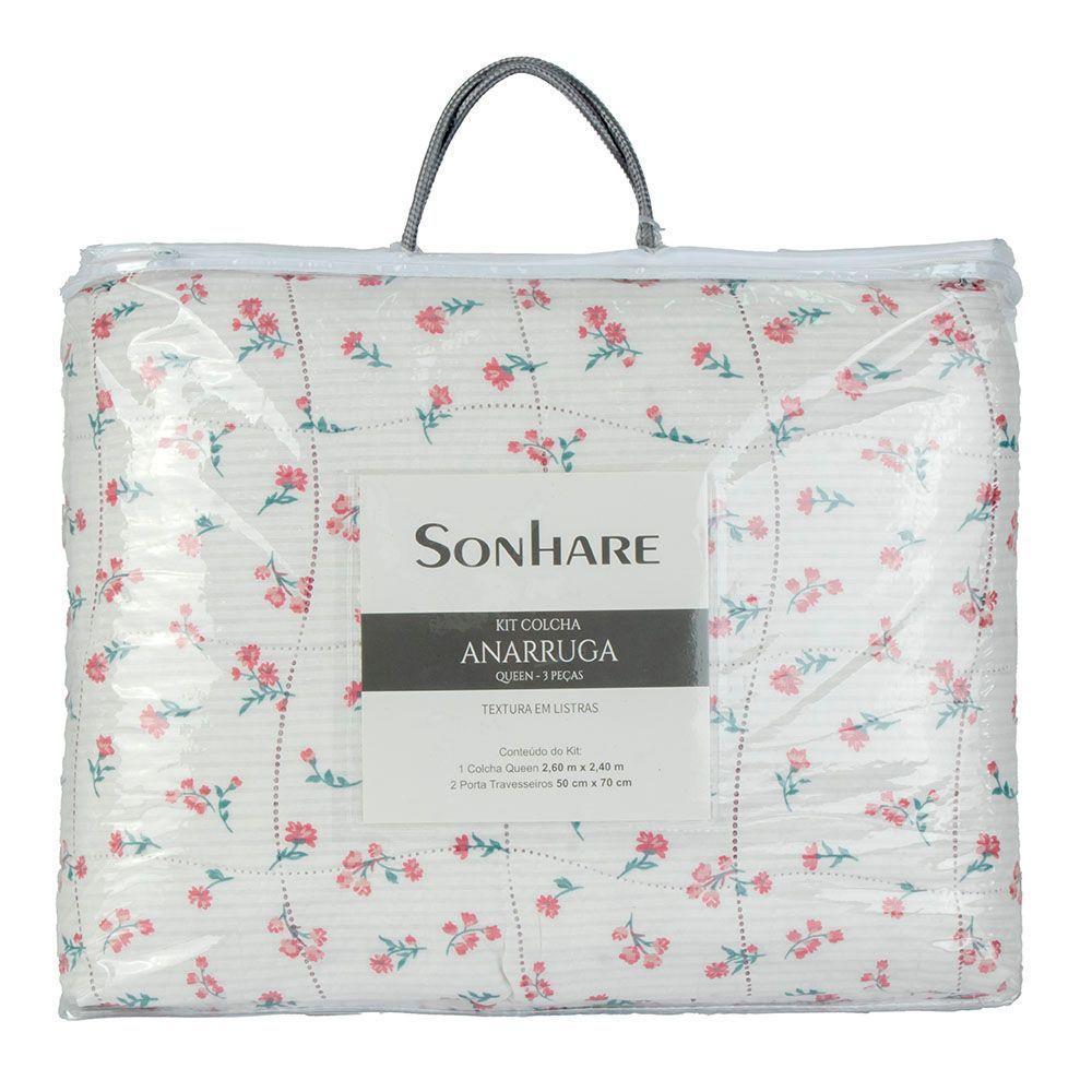 Kit Cobre Leito Colcha Anarruga 3 Peças Casal 220x240cm Jardim Sonhare - 6