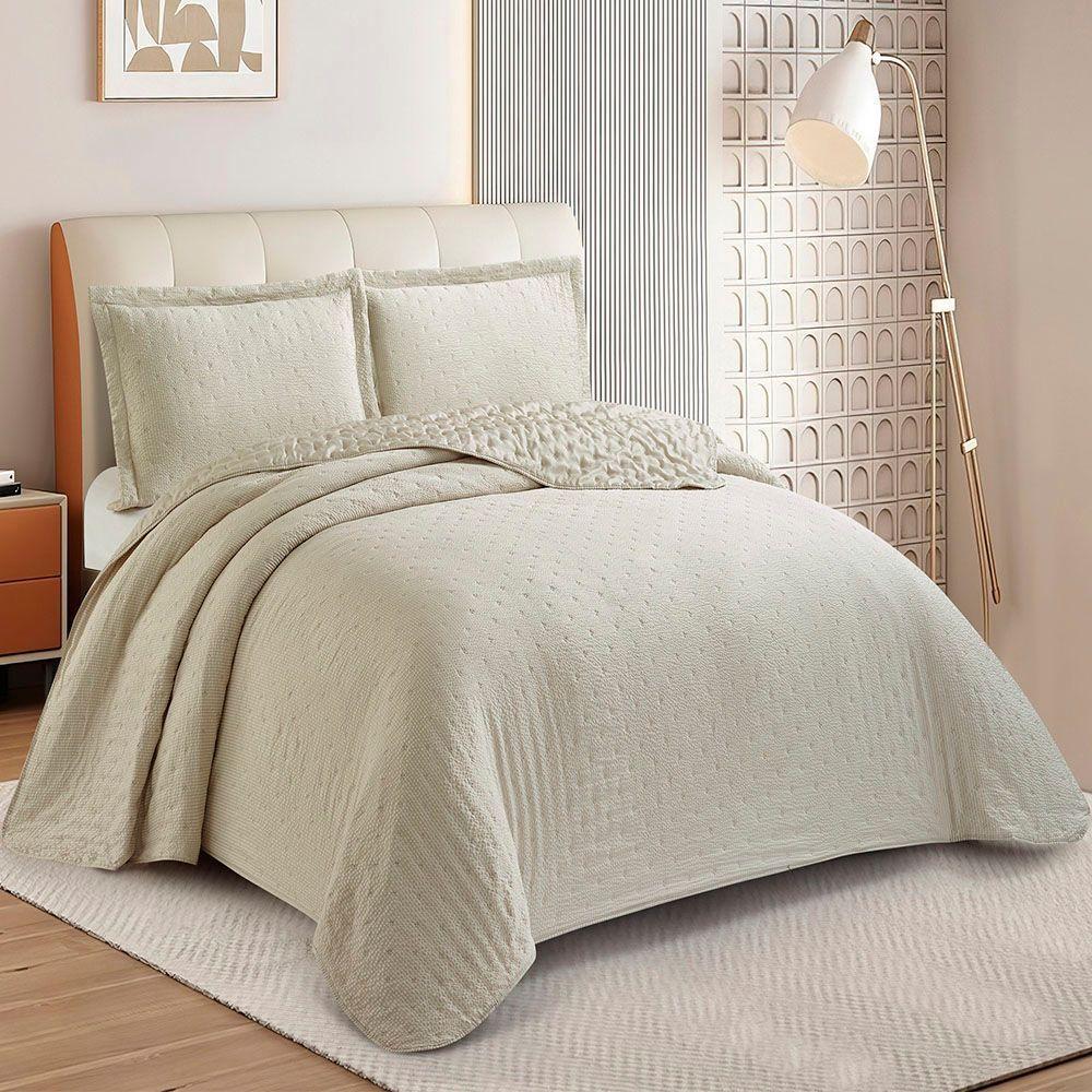 Kit Cobre Leito Colcha Anarruga 3 Peças Casal 220x240cm Fendi Sonhare - 1