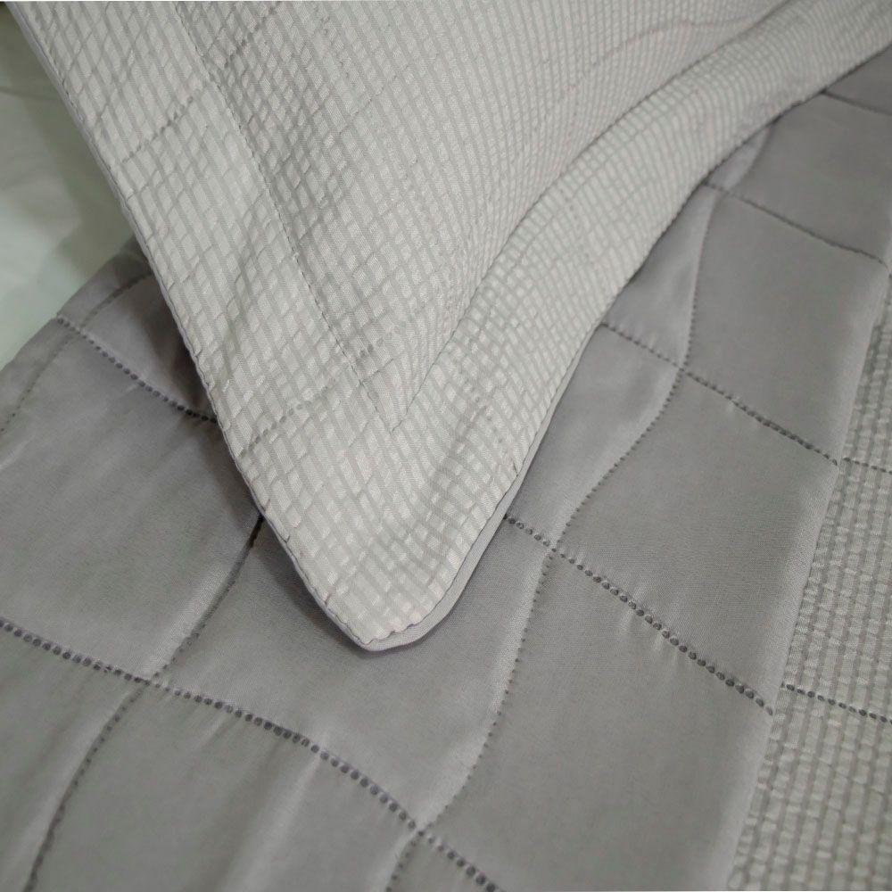 Kit Cobre Leito Colcha Anarruga 3 Peças Queen 240x260cm Prata Sonhare - 4