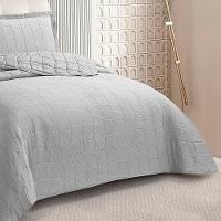 Kit Cobre Leito Colcha Anarruga 3 Peças Queen 240x260cm Prata Sonhare - 3