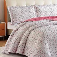 Kit Cobre Leito Colcha Anarruga 3 Peças Queen 240x260cm Jardim Sonhare