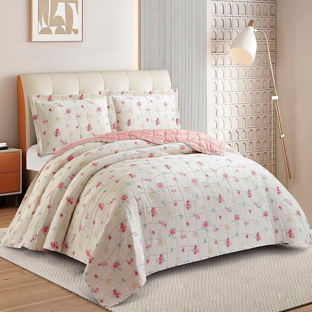 Kit Cobre Leito Colcha Anarruga 3 Peças Casal 220x240cm Oasis Sonhare - 1