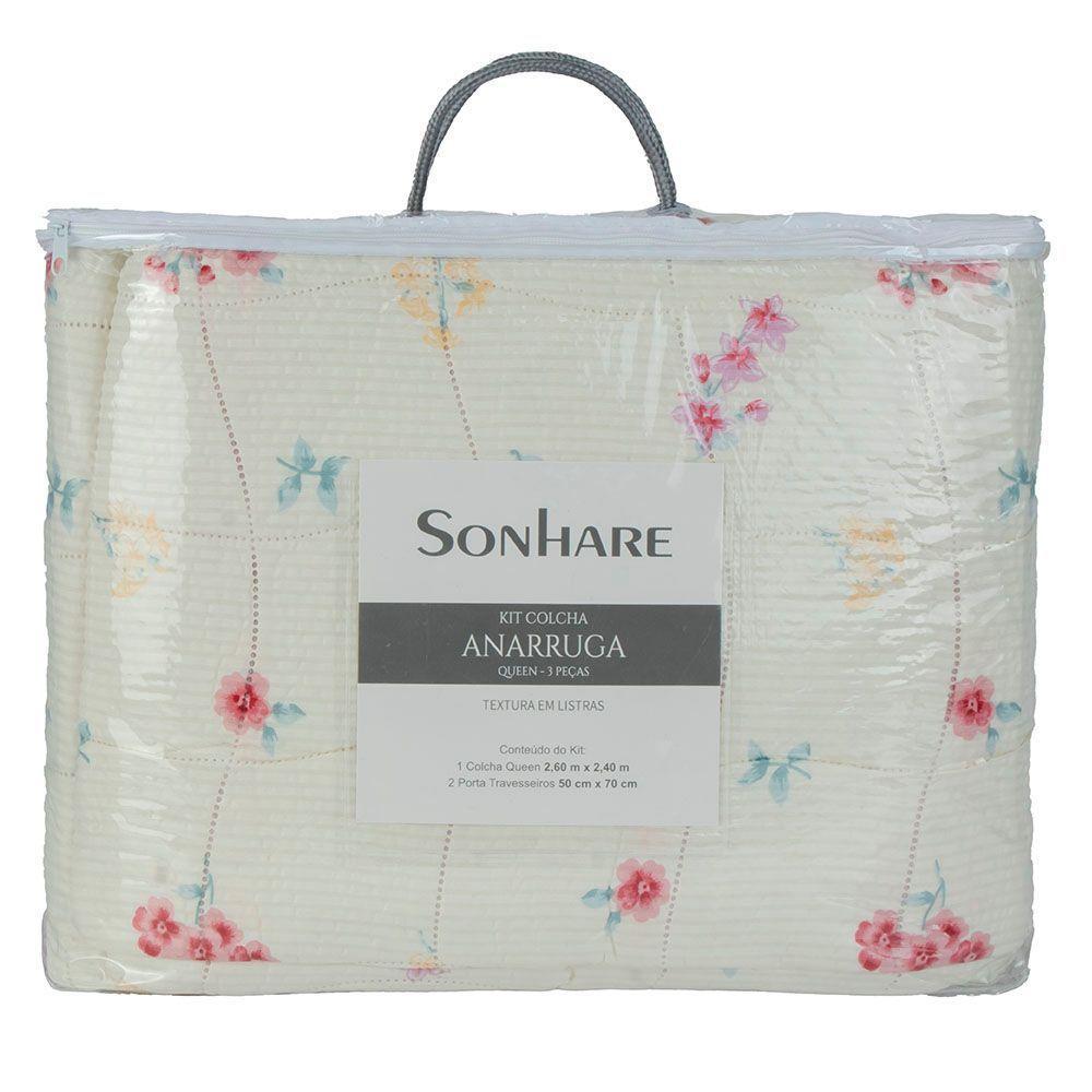 Kit Cobre Leito Colcha Anarruga 3 Peças Casal 220x240cm Oasis Sonhare - 7