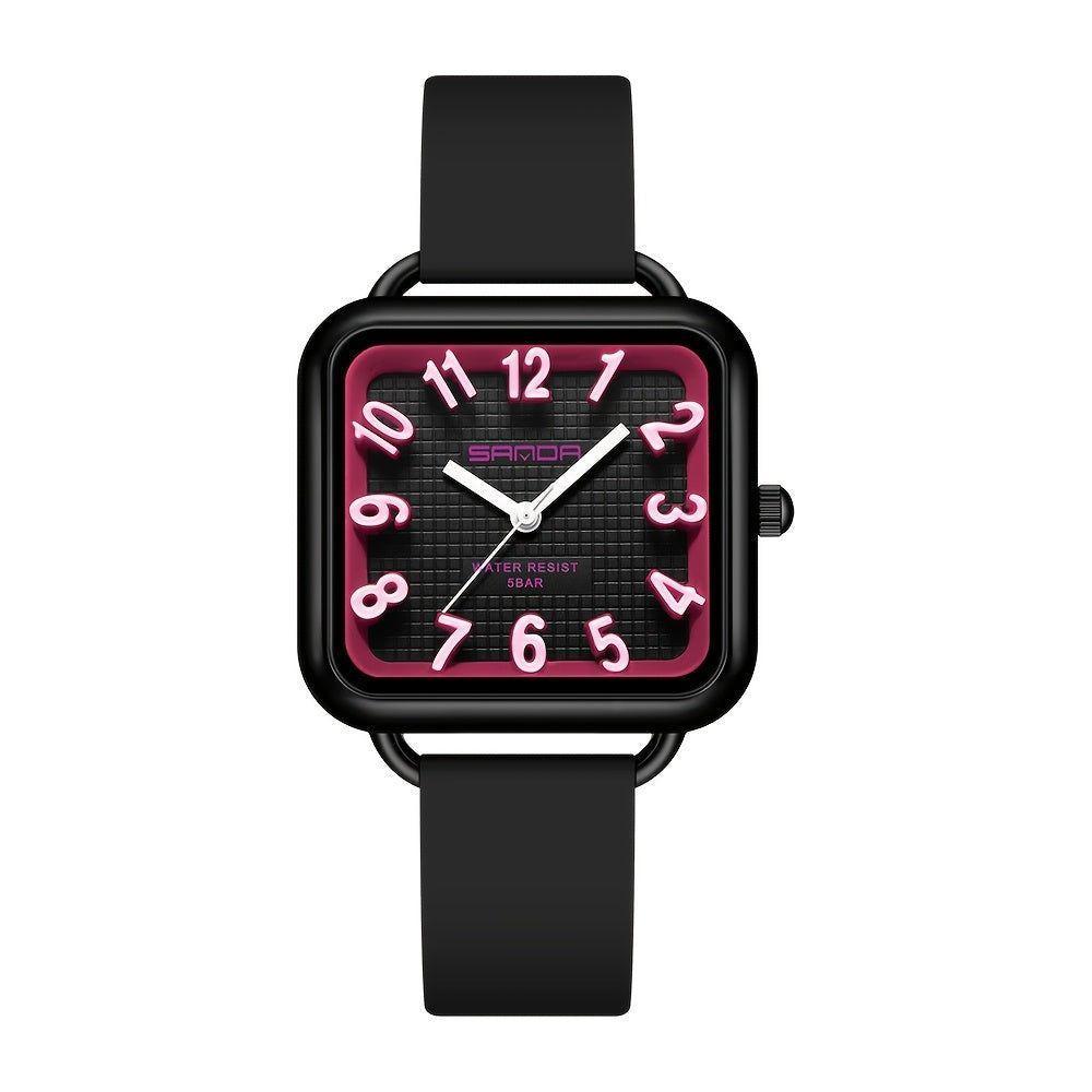 Relógio Sanda Para Homens E Mulheres - Movimento A Quartzo Estiloso Vermelho - 1