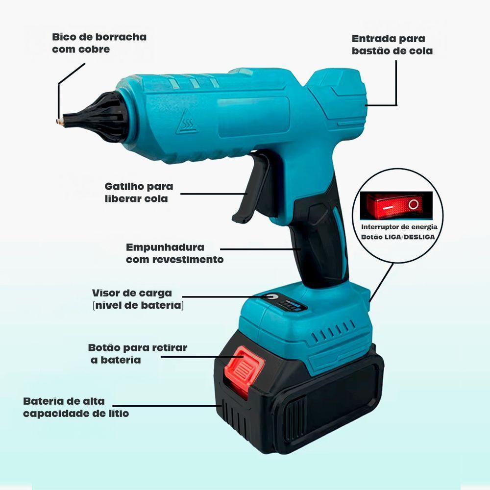 Pistola Profissional De Cola Quente Profissional Luatek + 6 Bastões - 3