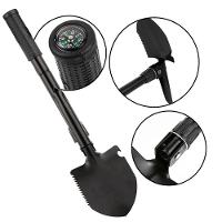 Mini Pá Enxada Dobrável Multifuncional 3 Em 1 Com Bússola - 1