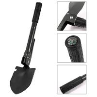 Mini Pá Enxada Dobrável Multifuncional 3 Em 1 Com Bússola - 2