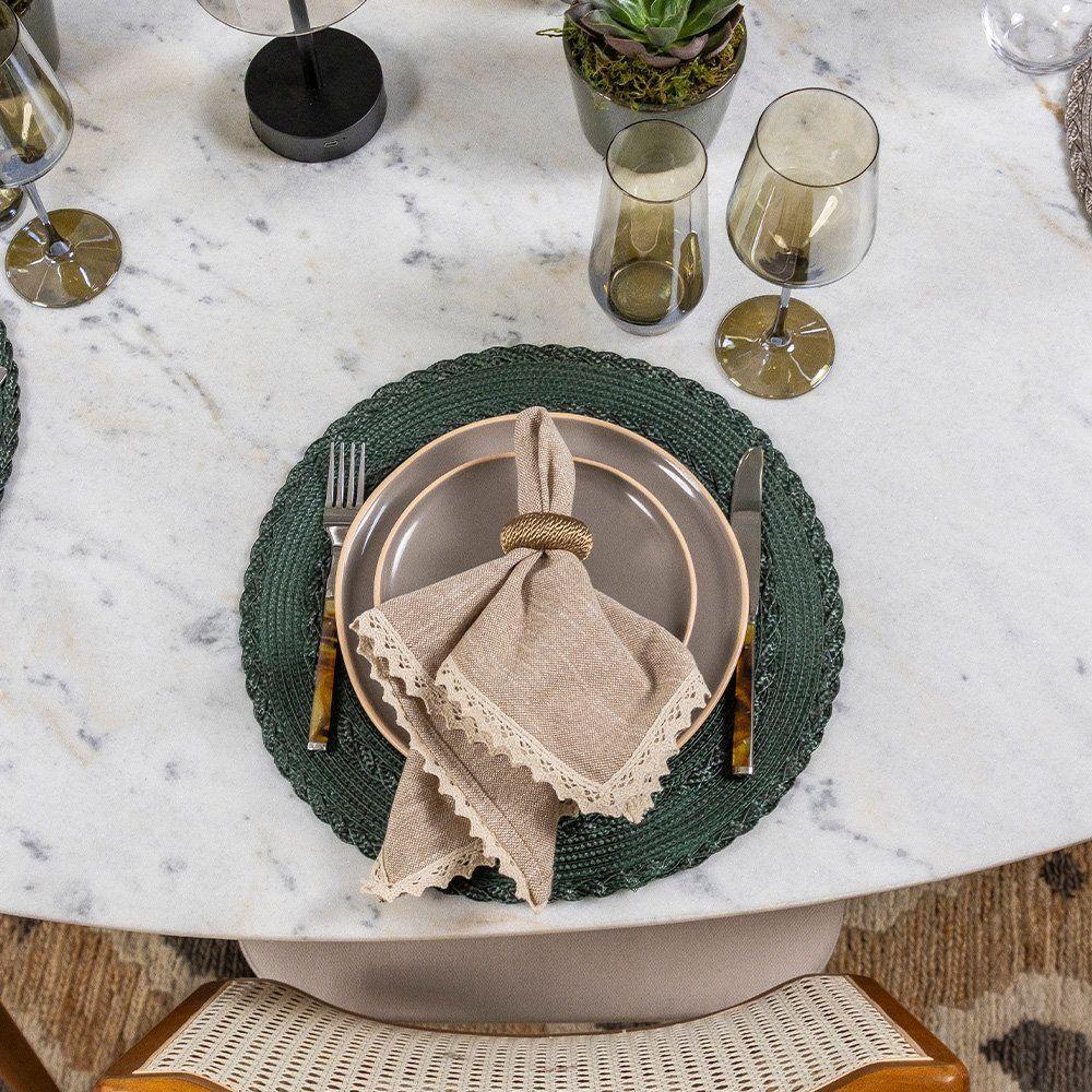 Jogo Americano Copa E Cia 4 Peças Trance Musgo - 4