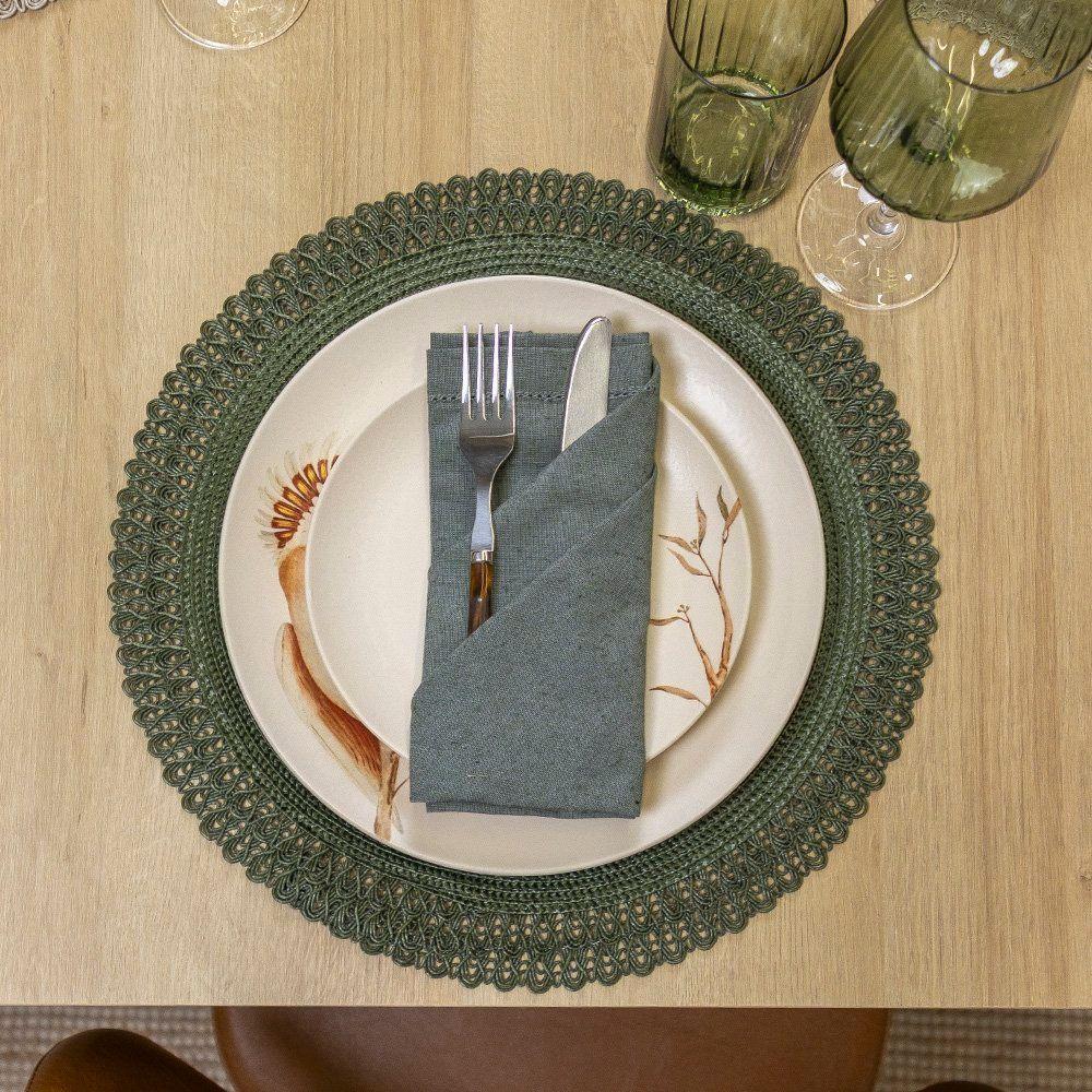 Jogo Americano Copa E Cia 4 Peças Lace Olive - 2