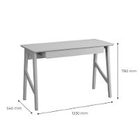 Escrivaninha Taurus 1 Gaveta Mdf Pés Madeira Maciça Mesa De Estudo Aparador Moderno Branco - 8