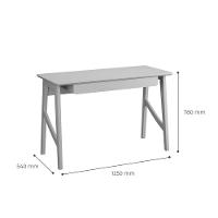 Escrivaninha Taurus 1 Gaveta Mdf Pés Madeira Maciça Mesa De Estudo Aparador Moderno Off White - 9