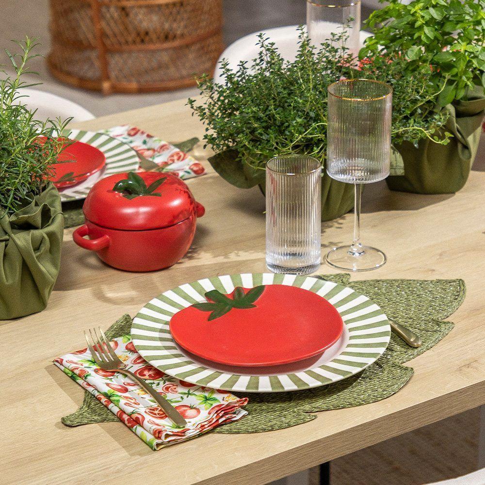 Prato De Sobremesa Copa E Cia Aquarelle Em Cerâmica Pomodoro - 2