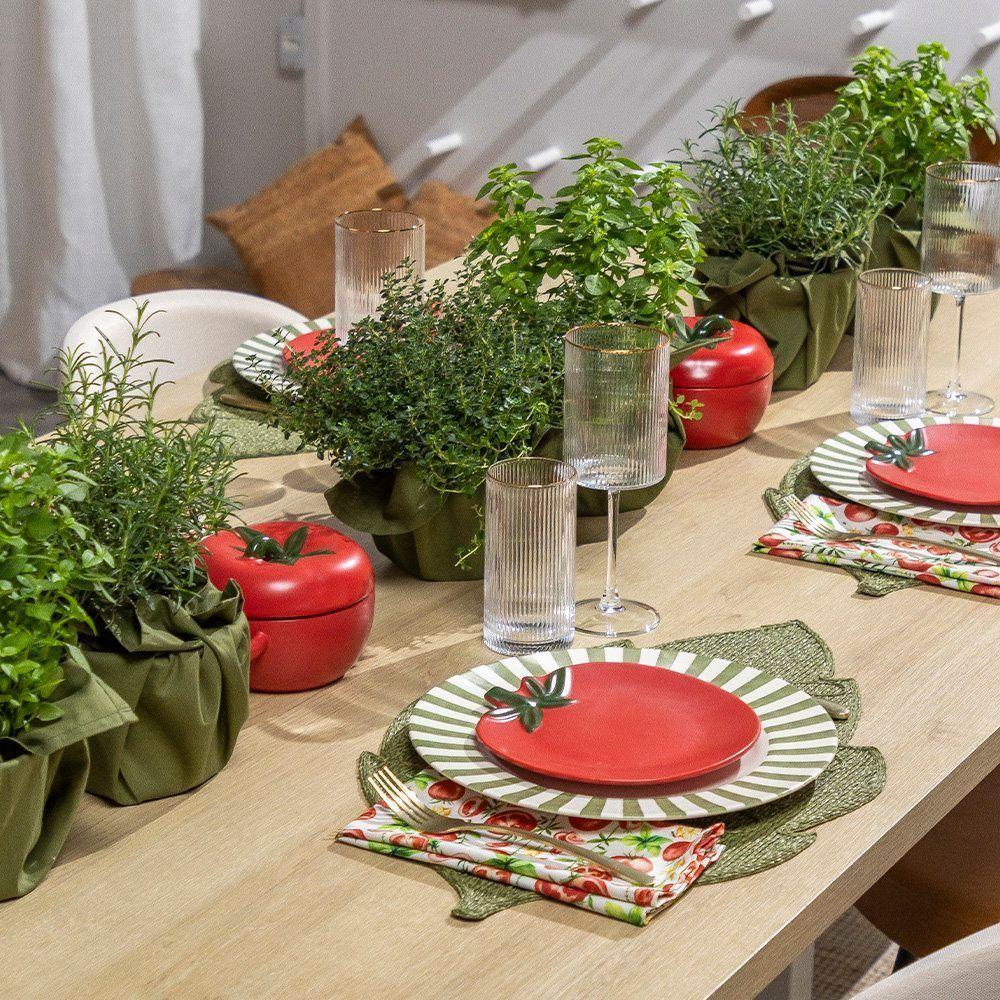 Prato De Sobremesa Copa E Cia Aquarelle Em Cerâmica Pomodoro - 3