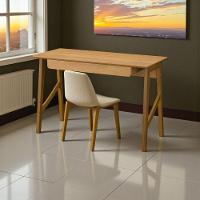 Escrivaninha Taurus 1 Gaveta Mdf Pés Madeira Maciça Mesa De Estudo Aparador Moderno Cinamomo - 6