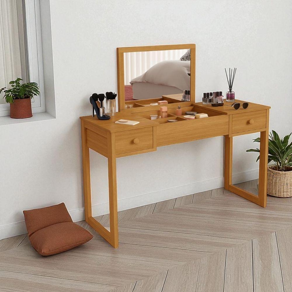 Escrivaninha Penteadeira Com Espelho Multiuso Luanda Fenix Cinamomo/offwhite/cin - 4