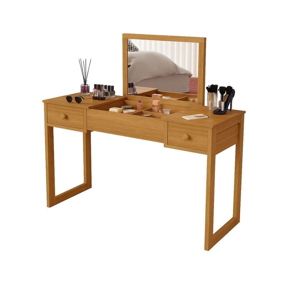 Escrivaninha Penteadeira Com Espelho Multiuso Luanda Fenix Cinamomo/offwhite/cin - 5