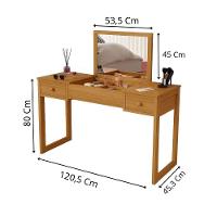 Escrivaninha Penteadeira Com Espelho Multiuso Luanda Fenix Cinamomo/offwhite/cin - 7