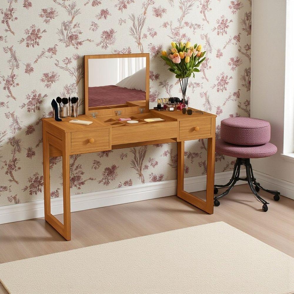 Escrivaninha Penteadeira Com Espelho Multiuso Luanda Fenix Nature/offwhite/nat - 4