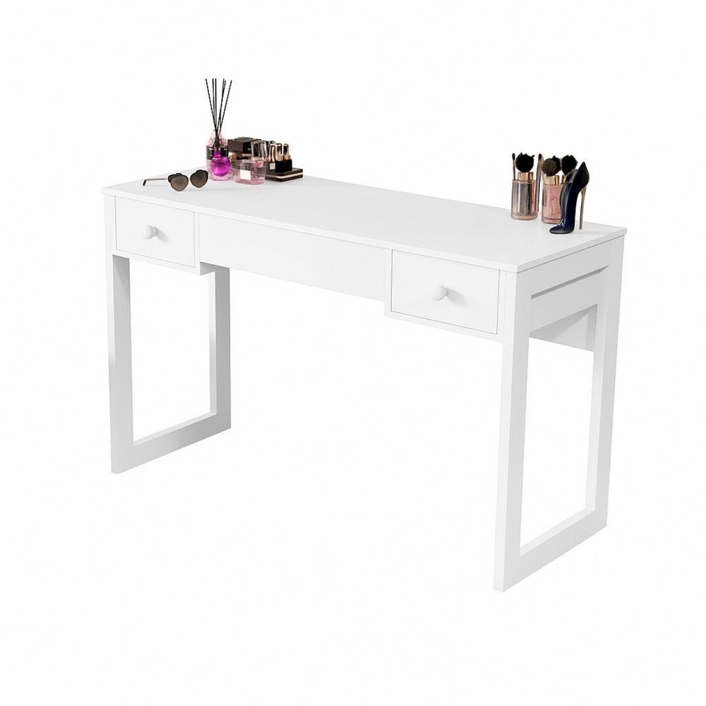 Escrivaninha Penteadeira Com Espelho Multiuso Luanda Fenix Branco - 7