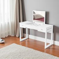 Escrivaninha Penteadeira Com Espelho Multiuso Luanda Fenix Branco - 1