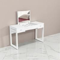 Escrivaninha Penteadeira Com Espelho Multiuso Luanda Fenix Branco - 2