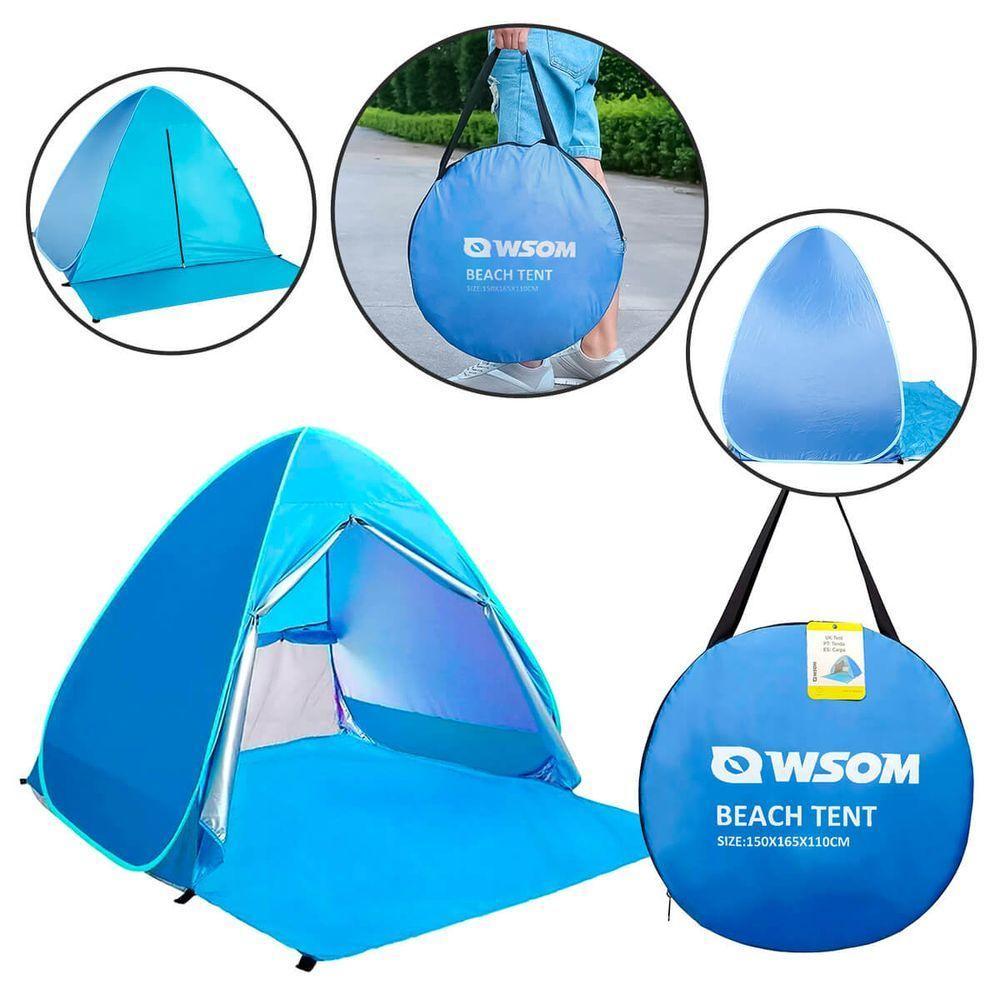 Barraca De Camping Praia Uv Leve Com Ventilação Lateral 2 Adultos - 2