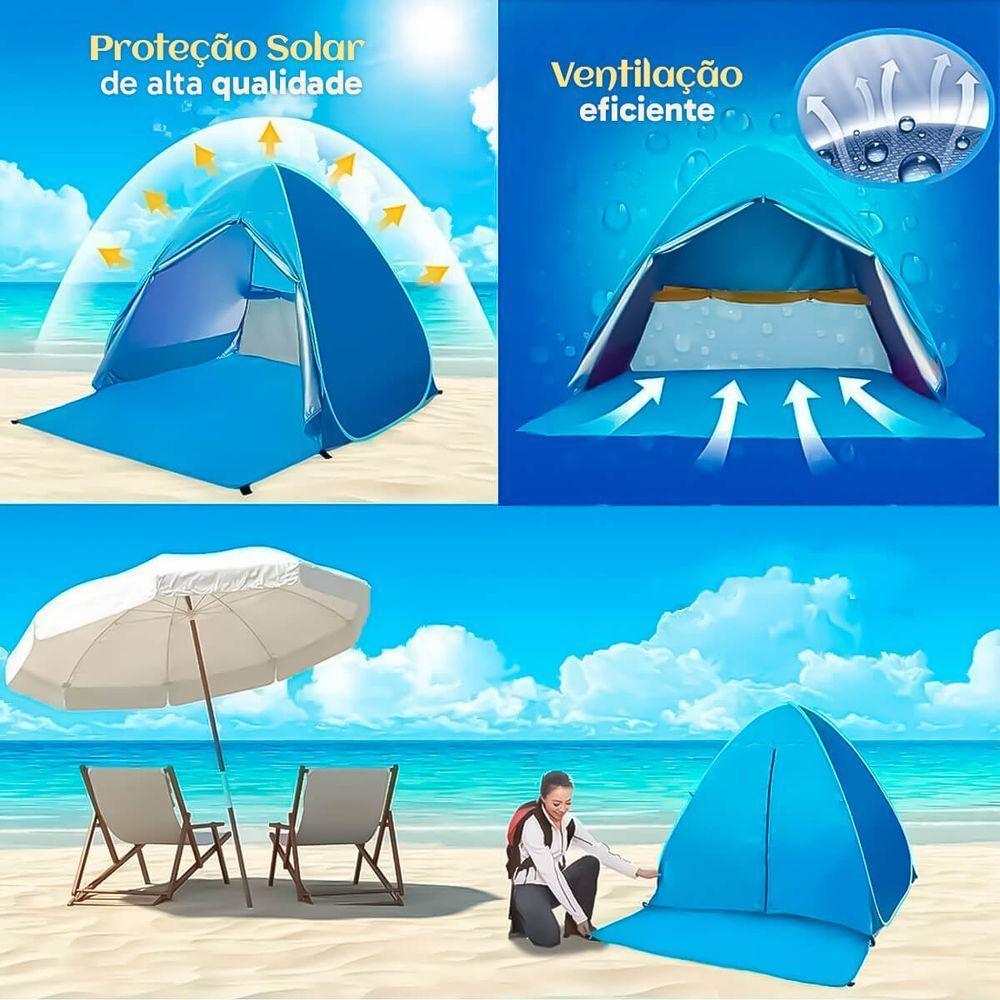Barraca De Camping Praia Uv Leve Com Ventilação Lateral 2 Adultos - 4