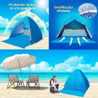 Barraca De Camping Praia Uv Leve Com Ventilação Lateral 2 Adultos