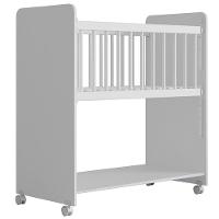 Berço De Bebê Com Rodinhas Com Grade Móvel Jasmin Branco - 1