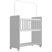 Berço De Bebê Com Rodinhas Com Grade Móvel Jasmin Branco - 2