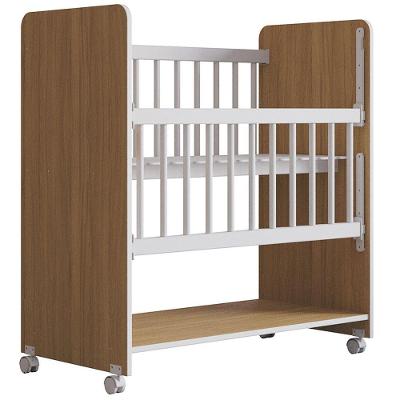 Berço De Bebê Com Rodinhas Com Grade Móvel Jasmin Nature