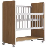 Berço De Bebê Com Rodinhas Com Grade Móvel Jasmin Nature - 1