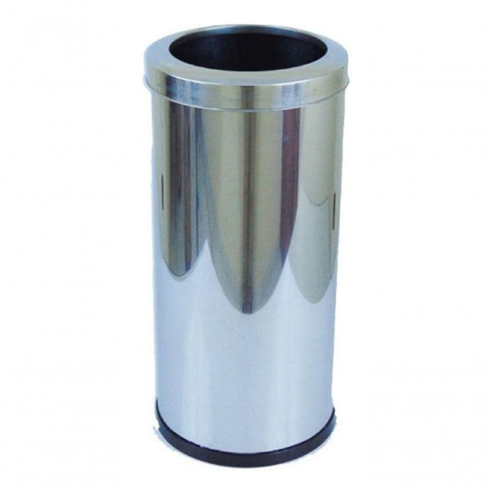 Cinzeiro Lixeira Em Aço Inox Com Aro Inox 22l - 1