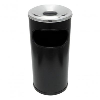 Cinzeiro Lixeira Coleta De Bituca Para Fumódromo Esmaltada Cor Preto