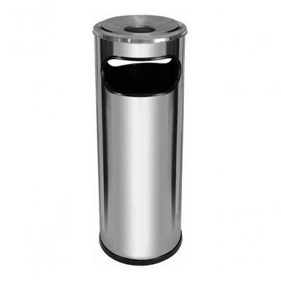 Cinzeiro Lixeira Em Aço Inox Com Aro Em Aluminio 30l