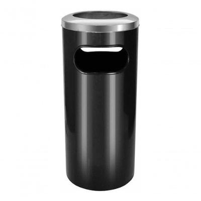 Cinzeiro Lixeira Plástico Com Aro Em Aço Inox 50l