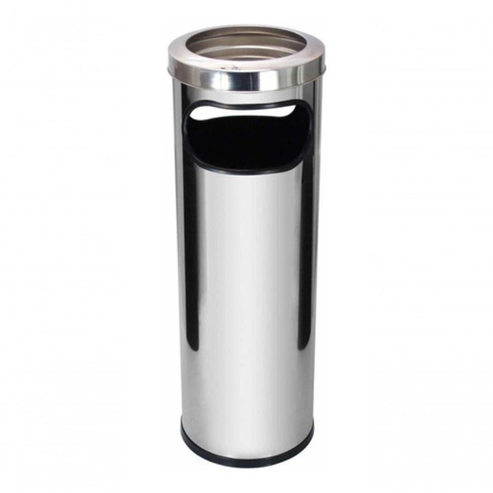Cinzeiro Lixeira Em Aço Inox Com Aro Em Inox 30l - 1