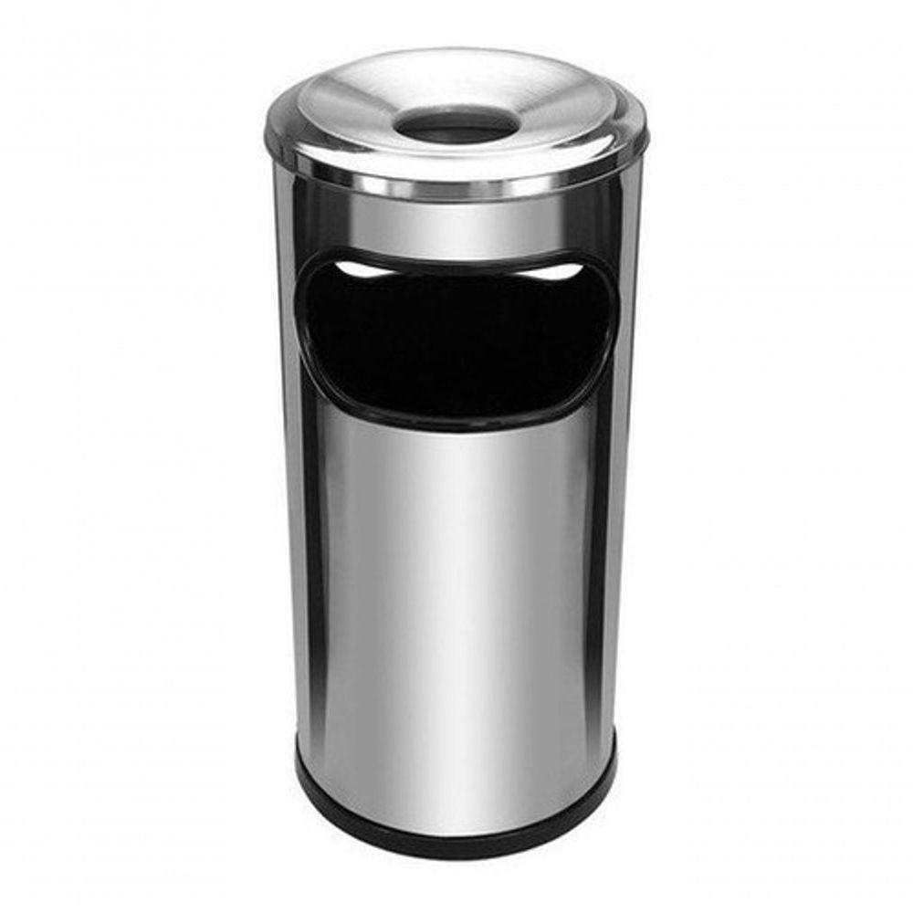 Cinzeiro Lixeira Em Aço Inox Com Aro Em Aluminio Jsn - 1