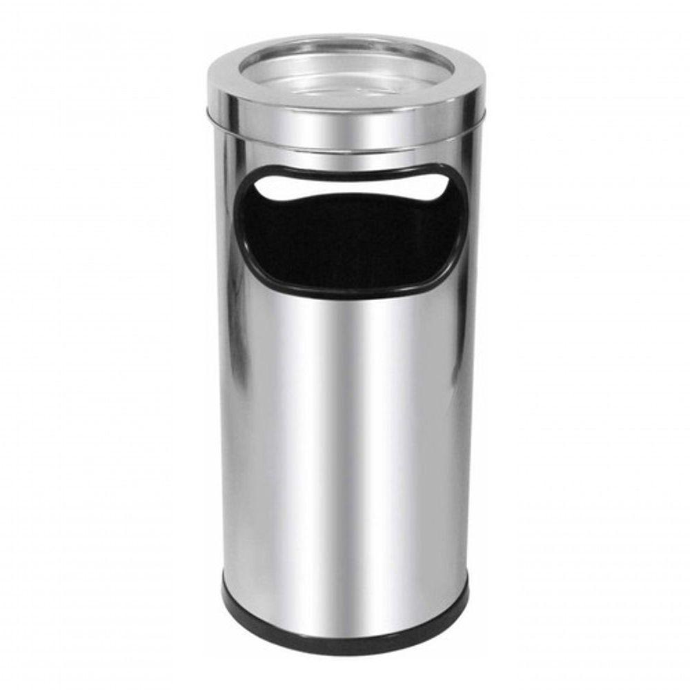 Cinzeiro Lixeira Em Aço Inox Com Aro Inox 22l - 1