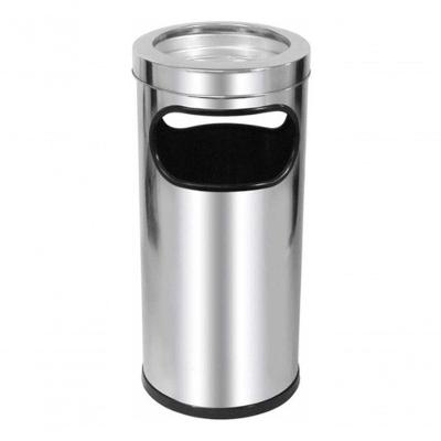 Cinzeiro Lixeira Em Aço Inox Com Aro Inox 22l